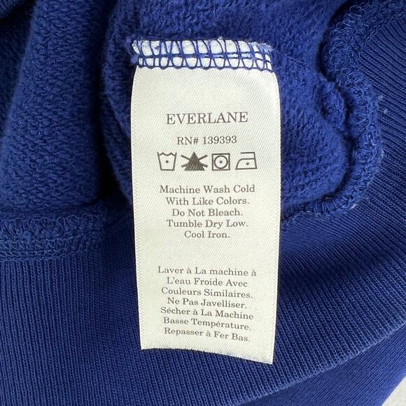 EVERLANE Long Sleeve Cropped Crewneck Sweatshirt Womens Medium Blue Relaxed - Picture 10 of 14